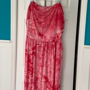 Belle Beach Kim Gravel Pink Tie Dye Luxe Knit Maxi